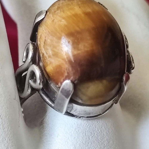 925 Silver ring with Tiger's eye stone