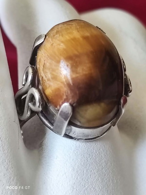 925 Silver ring with Tiger's eye stone