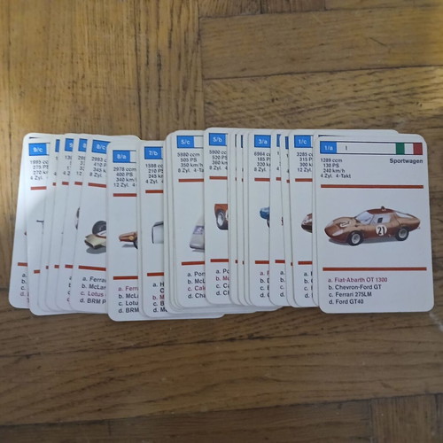 Schmid card game set with planes, ships, trains, cars, retro