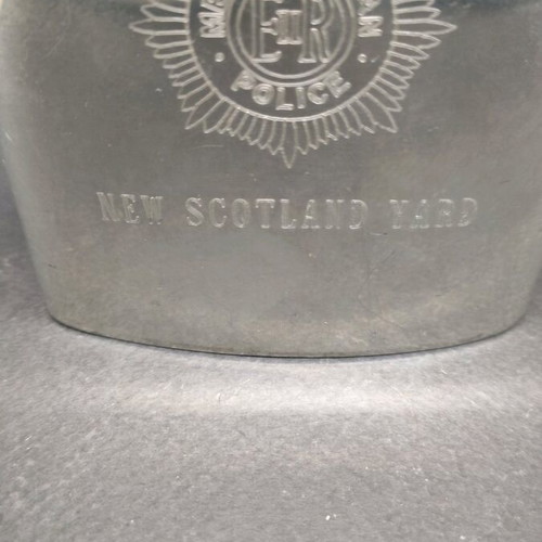 Scotland Yard flask used, pewter construction, made in England