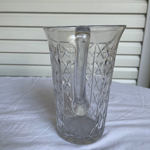 Crystal pitcher and small Saint Louis Art Deco vase used