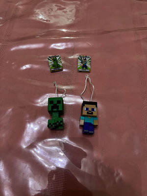 Minecraft φιγούρες Steve & Creeper συλλεκτικές κρεμαστές, σαν καινούργιο