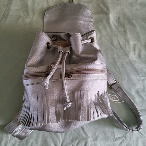 Women's silver backpack like new