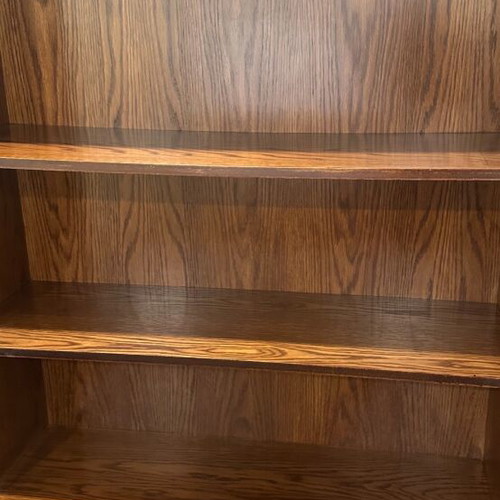 Handmade MDF walnut veneer bookcase like new