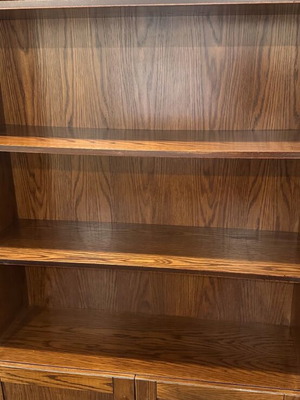 Handmade MDF walnut veneer bookcase like new