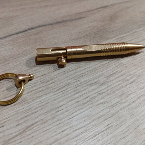 Mini pen keychain new, made of brass
