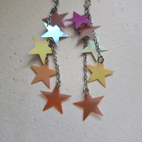 Summer earrings used with multicolored stars