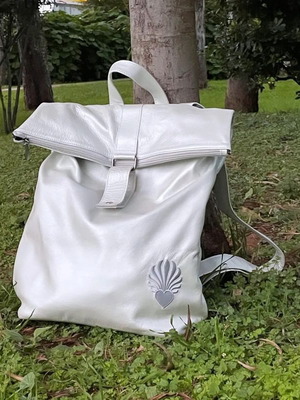 Gratitude backpack like new, soft leather, silver gray