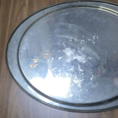 Vintage Silver Plated Oval Serving Tray used