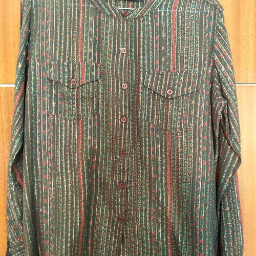 Antik Batik Boho cotton shirt with gold thread size M new