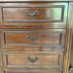 Vintage solid wood buffet with matching mirror