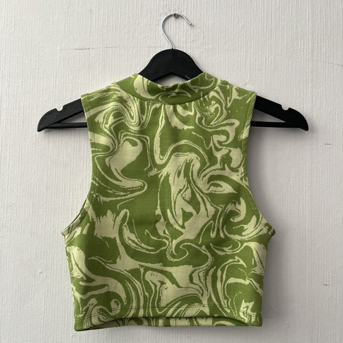 Crop top Zara like new, size S, white and green
