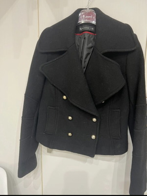 Zara coat like new, short wool, black, size S