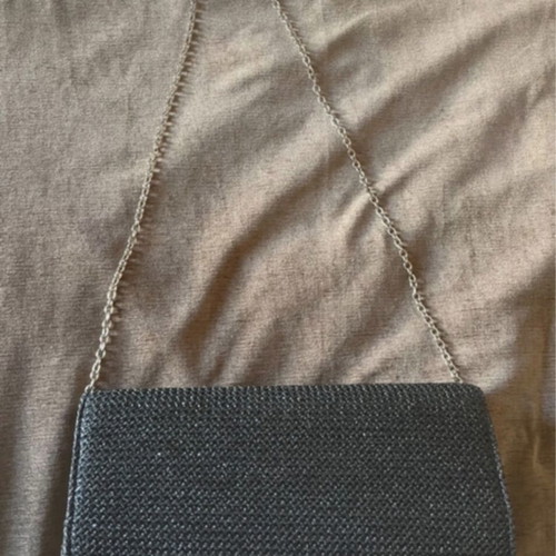 Crossbody envelope bag like new, black straw