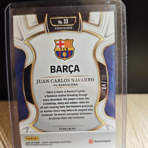 Juan Carlos Navarro Gold Prizm Panini Select EuroLeague card 04/10
