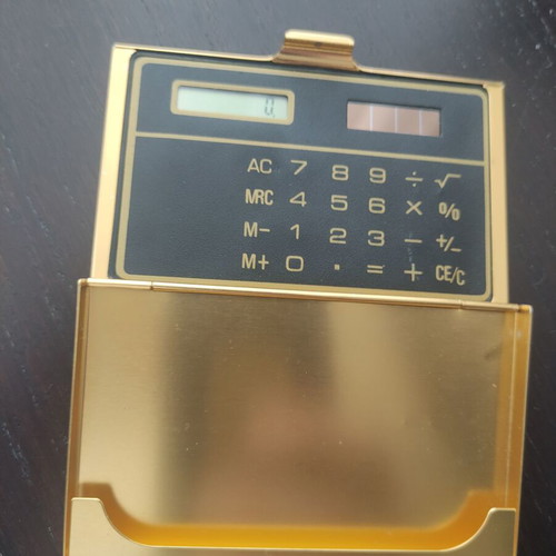 Card holder with Ένωση Ηθοποιών Κύπρου inscription like new, gold color