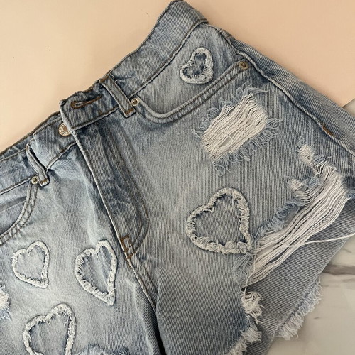 Zara Kids Jean Shorts like new, hearts, size 11-12 years