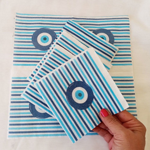 Decoupage Napkins Eye & Stripes 5 Pieces