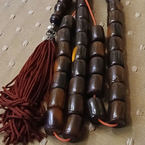 Worry beads horn of bovine used with metal elements and tassel