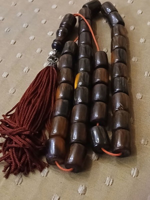 Worry beads horn of bovine used with metal elements and tassel