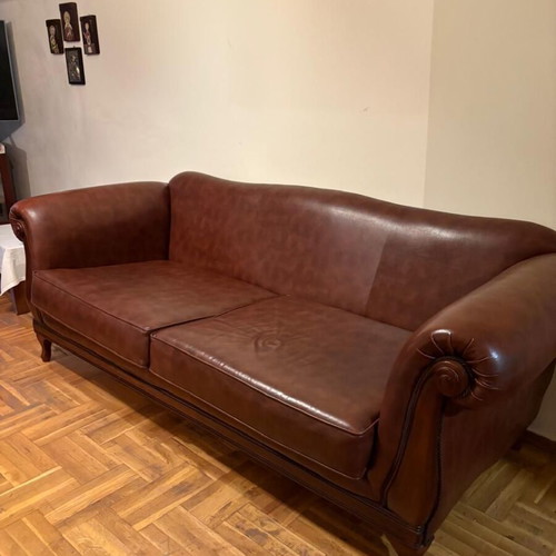 Leather sofas used, three-seater and two-seater