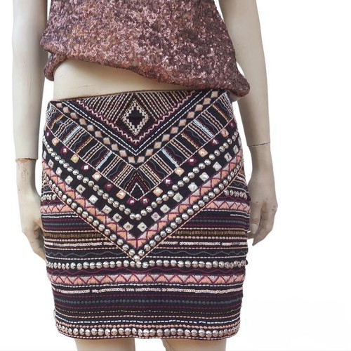Mini embroidered skirt used with patterns