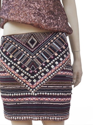 Mini embroidered skirt used with patterns