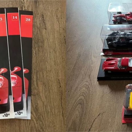 Ferrari collection with 7 miniatures and 3 magazines, like new