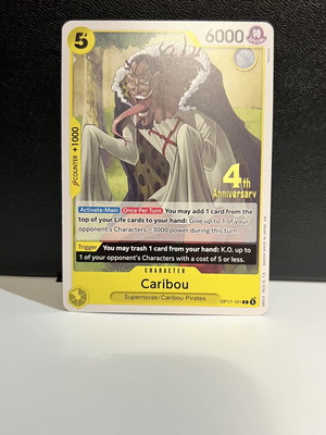 Caribou One Piece TCG card 4th Anniversary stamped