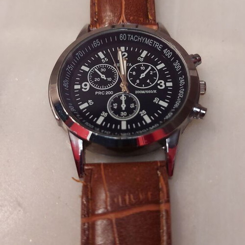Pack of 2 wristwatches, brown and black, unisex