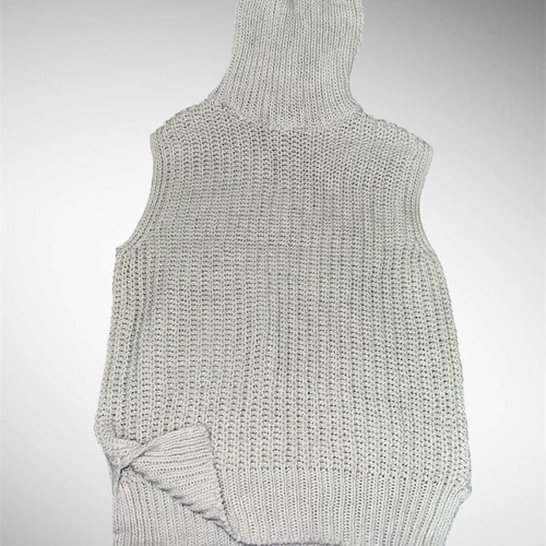 Knitted sleeveless turtleneck used beige, sizes S and M