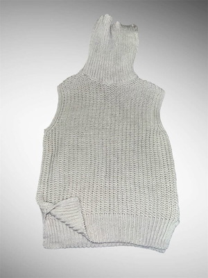 Knitted sleeveless turtleneck used beige, sizes S and M