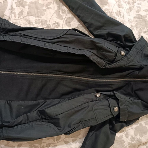 Long warm cotton coat used, size S, black