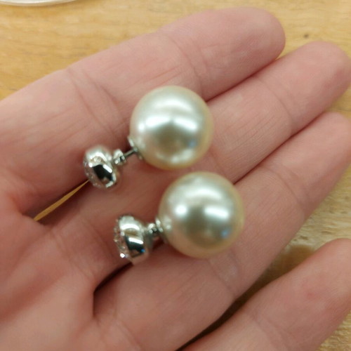 Oliver Weber earrings with pearls and Swarovski stones new