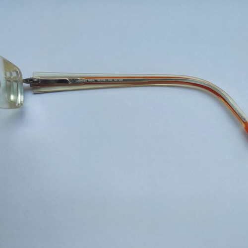 Lightec Morel Griff Eyeglass Frame used, orange and silver