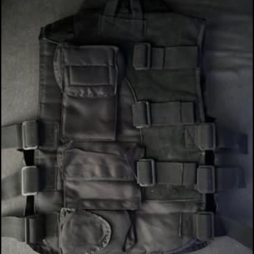 MFH Tactical Vest Black like new, polyester and suede