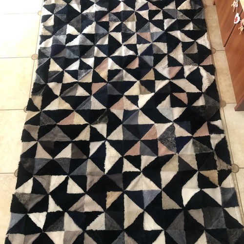 Rug new from natural fur, 2.35 x 1.30 m, Kastoria production