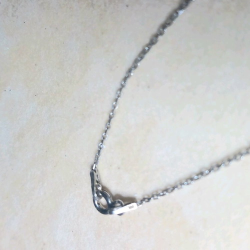 Silver necklace 925° with black zirconia, 42cm length, new