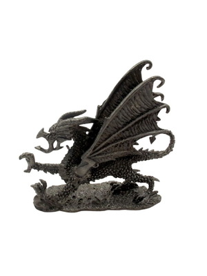 Vintage Metal Tin Dragon Figurine Fantasy Decoration 1990s