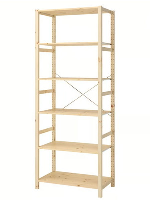 Σύστημα αποθήκευσης IKEA IVAR σαν καινούργιο, ξύλινο με 6 ράφια