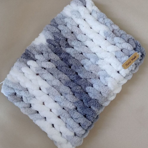 Handmade Puffy Alize Cosmetic Bag hypoallergenic, three-color combo