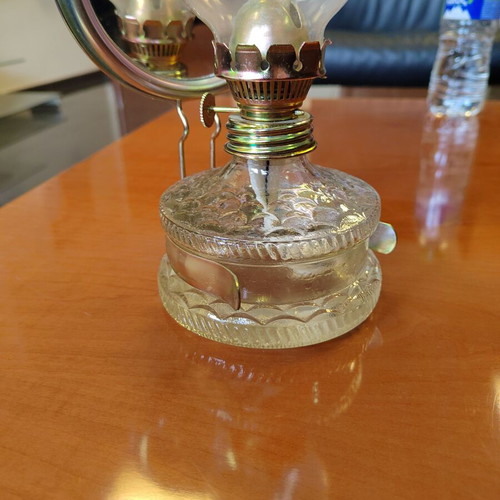 Vintage oil lamp with mirror reflector like new