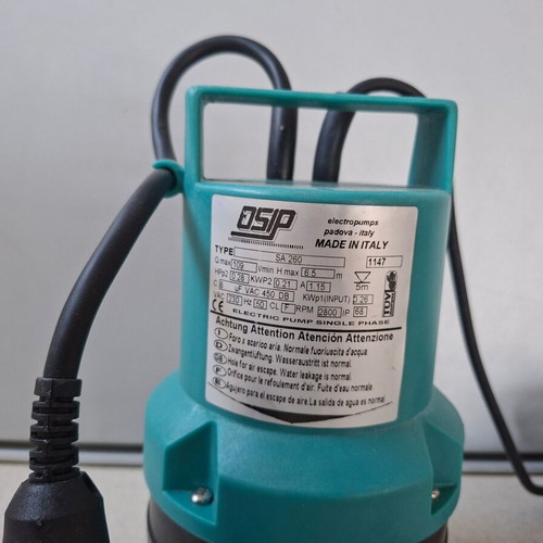 OSIP SA 260 Italian Submersible Water Pump new, with float switch