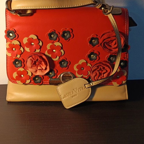 Laura Vita women's handbag like new, beige multicolor