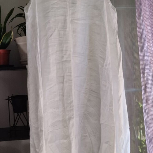 Linen long dress new, boho style, size XL, black and white