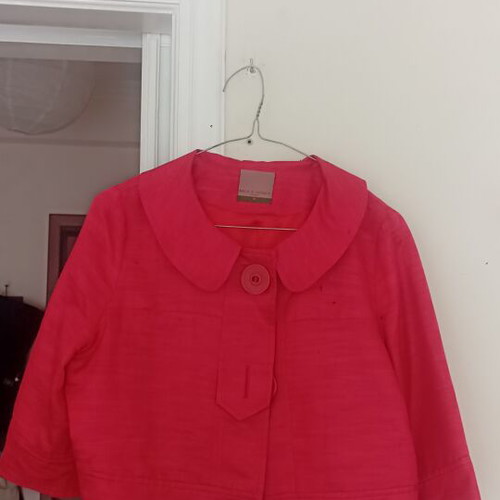 Milk & Honey fuchsia jacket like new, medium, cotton and silk