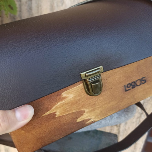 Logos Craftware wooden handmade bag with eco leather