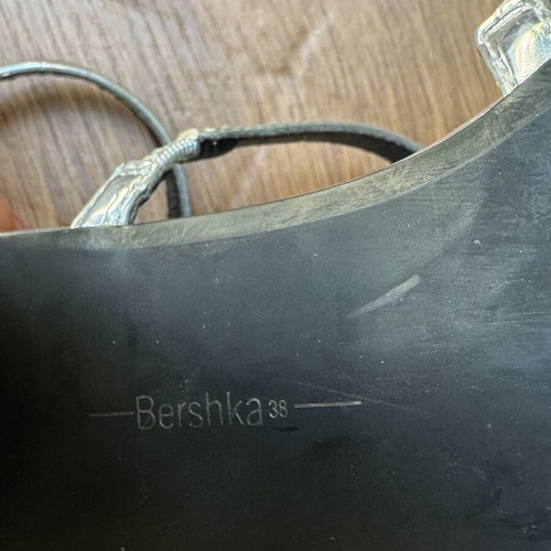 Bershka Silver Heels like new, size 38, croco texture