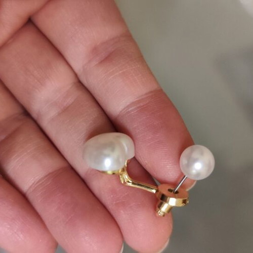 Pearl earrings with heart design from stainless steel new