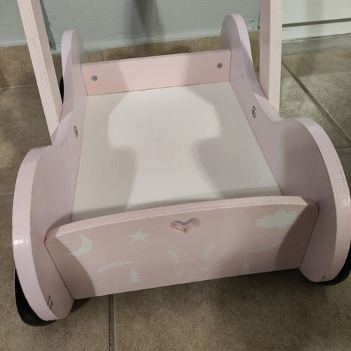 Wooden baby walker with 31 puzzle pieces